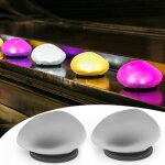 Lampe solaire exterieur - led lampe en forme de galet plastique - multicolore - 2pcs