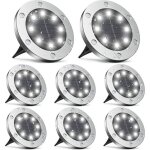 Lampe solaire extrieure 8 led spot dcoratif ip65 tanche pour jardin terrasse et chemin
