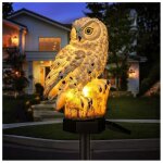 Lampe solaire hibou pour pelouse d�coration de jardin ext�rieur �clairage automatique �tanche lampe solaire ...