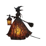 Lampe sorcire dhalloween faite main forme chapeau sorcire gothique lampe unique en verre teint veilleuse ...