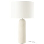 Lampe sur pied en terre cuite et lin blanc 38x38x68 cm Lampe sur pied en terre cuite et lin blanc 38x38x68 cm