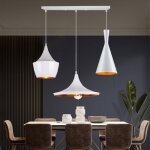 Lampe suspension industrielle moderne lustre vintage abat - jour en aluminium blanc 3 luminaires e27 ... Lampe suspension industrielle moderne lustre vintage abat - jour en aluminium blanc 3 luminaires e27 ...