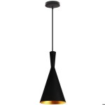 Lampe suspension industrielle moderne lustre vintage abat - jour en aluminium noir luminaire e27 restaurant ...