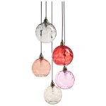 Lampe suspension pabellon verre rouge