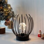 Lampe de table  cage en mtal lampe sans fil  piles avec ampoule led de style edison