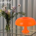 Lampe de table champignon lampe de table en polycarbonate?4 sources lumineuses led gratuitesorange