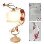 Lampe de table en forme de rose - lampe de table avec 1 ampoule e27 led 5w de couleurs chaudes - lampe ...