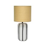 Lampe de table int�rieur c�ramique abat - jour effet rotin h 41cm