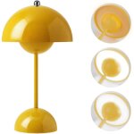 Lampe de table led jaune sans fil tactile � intensit� variable en forme de champignon led pot de fleurs ...