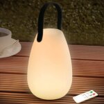 Lampe de table rechargeable extrieure led 8 couleurs dimmable - sans fil tlcommande tanche ip44 pour ...