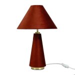 Lampe de table relaxdays abajour velours et pied m�tal e14 h47 x 30 cm lampe de chevet c�bl�e chambre ...