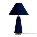 Lampe de table relaxdays abat - jour velours & pied m�tal e14 h 47 x 30 cm lampe de chevet chambre bleu ...