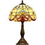 Lampe de table tiffany 19in lumireabat - jour vitrail fait main baroque