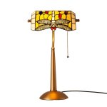 Lampe de table en verre style tiffany en forme de libellule pour chambre bureau et lecture ?libellule? ...