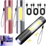 Lampe torche led rechargeable usb 3 pi�ce lampe de poche led zoomable ultra puissante lampe tactique ...