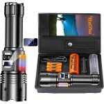 Lampe torche led ultra puissante 1000000 lumens 9 modes & clairage latral cob lampe torche rechargeable ...