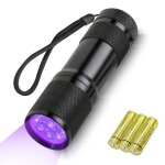 Lampe torche led lampe ultraviolet lampe de poche 395nm led lumi�re noire torche 3 piles aaa fournies ...