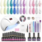 Lampe uv ongles gel - kit ongle gel uv complet36w lampe uv ongles12 couleurs machine ongle semi permanent7 ...