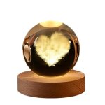 Lampe veilleuse boule de cristal avec c?ur 3d - déco dintérieur Élégante cadeau idéal pour une ambiance ... Lampe veilleuse boule de cristal avec c?ur 3d - déco dintérieur Élégante cadeau idéal pour une ambiance ...