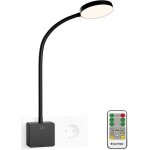 Lampe veilleuse de nuit chevet murale led dimmable sur prise de courant avec telecommande sans fil 4w ... Lampe veilleuse de nuit chevet murale led dimmable sur prise de courant avec telecommande sans fil 4w ...