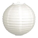 Lampion de papier 30cm � blanc av. pied en m�tal sachet 1 pi�ce