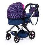 Landau pour poupe - bayer design - xeo - bleu - 65x38x72 cm - pour poupes jusqu 46 cm