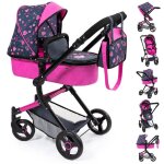 Poussette pour poupe - bayer design - 18418aa - rversible - pliable - sac inclus
