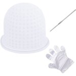 Bonnet  mches - lanmok - silicone transparent - rutilisable - inclus crochet - 25 gants jetables