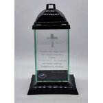 Lanterne carr�e lisse / noire / personnalis�e / papa / grande / 1 pi�ce