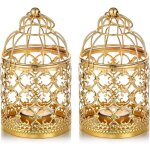 Lanterne d�corative ramadan pour bougies chauffe - plat - lot de 2 lanternes suspendues dor�es en m�tal ...