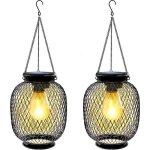 Lanterne solaire - autrement - 2pcs - m�tal - ip65 - noir