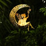 Lanterne solaire d�corative pour jardin - boule en verre fissur� �tanche avec led jaune chaud - �clairage ...