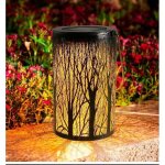 Lanternes solaires dext�rieur suspendues en forme de for�t creux en m�tal - lanterne de d�coration de ...