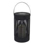 Lanterne solaire - home deco factory - effet bougie - noir - h23 x l22 x p22 cm