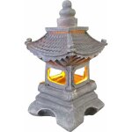 Lanterne solaire japonaise extrieure en acier - dcoration jardin zen / pagode (hauteur rglable 17 ...
