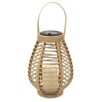 Lanterne solaire led effet bougie en polypropyl�ne beige avec anse (h265 cm)