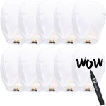 Lanterne volante - non spcifi - 10pcs - papier blanc - dcoration de fte - mariage blanc blanc lampion ...