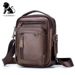Sacoche laoshizi homme grande capacit - cuir vritable marron - sac bandoulire crois - travail multi ...