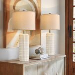 Lapamax 2 lampe de table avec abat - jour en tissu et pied en cramique lampe de chevet / bureau / lecture ...