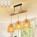 Lapamax luminaires suspendus en rotin lustre lampe vintage e27 luminaire plafonnier en osier pour salon ...