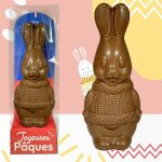 Lapin en chocolat lait de p�ques - fabrication artisanale chocodic - moulage chocolat de p�ques