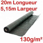 Largeur 515m longueur 20m 130g / m2 toile bache de paillage tisse anti - mauvaises herbes