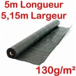 Largeur 515m longueur 5m 130g / m2 toile bache de paillage tisse anti - mauvaises herbes