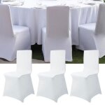 Lars360 lot de 100 housses de chaises rétractables modernes blanches pour mariages et célébrations Lars360 lot de 100 housses de chaises rétractables modernes blanches pour mariages et célébrations