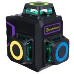 Laser de chantier 3d - ermenrich - pro lv50v - 12 lignes vertes - auto - nivellement - usb - c
