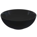Lavabo en c�ramique - vidaxl - �28x10 cm - noir brillant - installation comptoir - r�sistant aux rayures ...