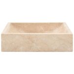 Lavabo - cloud - vasque 45x30x12 cm marbre crème brillant l24 Lavabo - cloud - vasque 45x30x12 cm marbre crème brillant l24