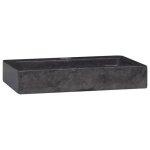 Lavabo - cloud - vasque mural - noir 38x24x65 cm marbre l80