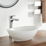 Lavabo ovale moderne en cramique vier de salle de bain bac  laver blanc 410x340x150mm