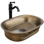 Lavabo rea wilma rustic lavabo monolite cuivre 55x38x13cm